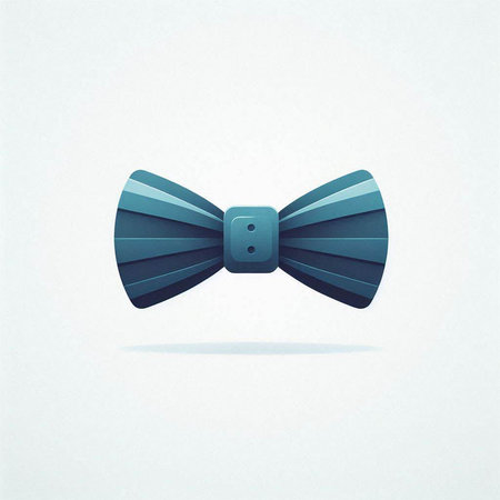 Illustration of a blue bow tie isolated on a white background.のイラスト素材
