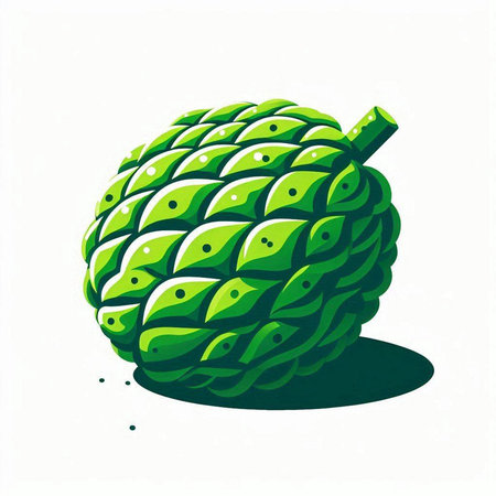 Custard apple icon isolated on white background. Vector illustration.のイラスト素材