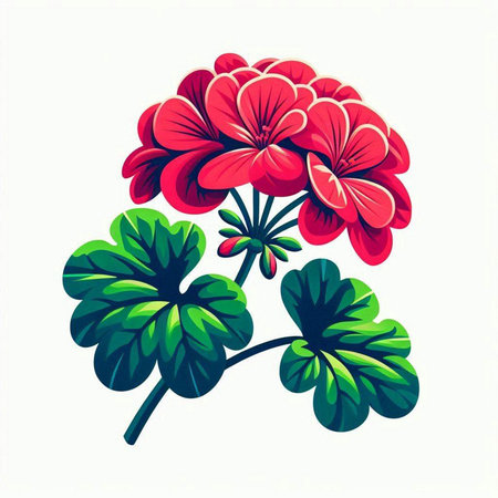 Geranium flower isolated on white background. Vector illustration. Eps 10.のイラスト素材
