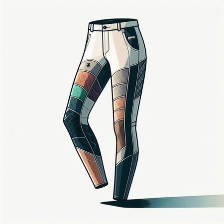 Fashion illustration of pants and tights. Colorful vector illustration.のイラスト素材
