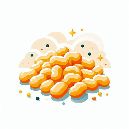Illustration of a group of potato chips on a white background.のイラスト素材