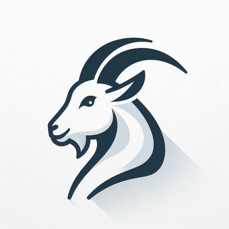 Goat head, symbol of the year 2015. Vector illustration.のイラスト素材