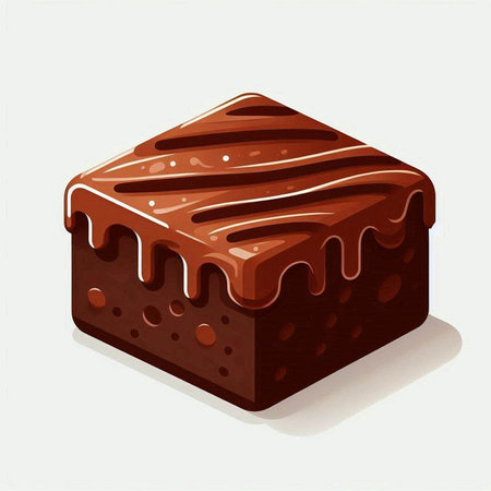 Illustration of chocolate cake on a white background. Vector illustration.のイラスト素材