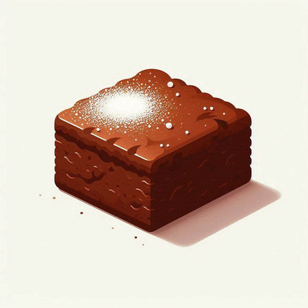 Illustration of a piece of chocolate cake on a white background.のイラスト素材