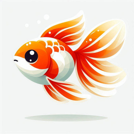 Goldfish on a white background. Vector illustration of a goldfish.のイラスト素材