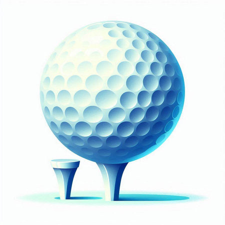 Golf ball and tee on a white background. Vector illustration.のイラスト素材