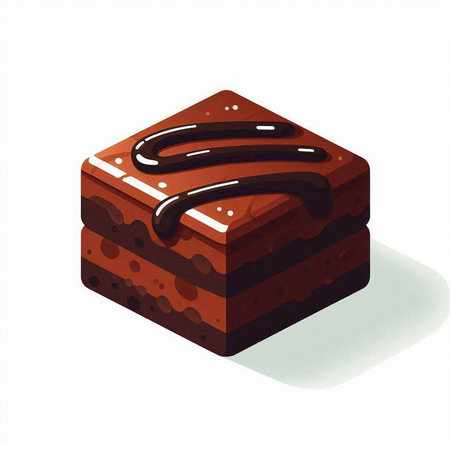 Illustration of chocolate cake on a white background. Vector illustration.のイラスト素材