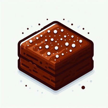 Chocolate cake. Vector illustration. Isolated on white background.のイラスト素材