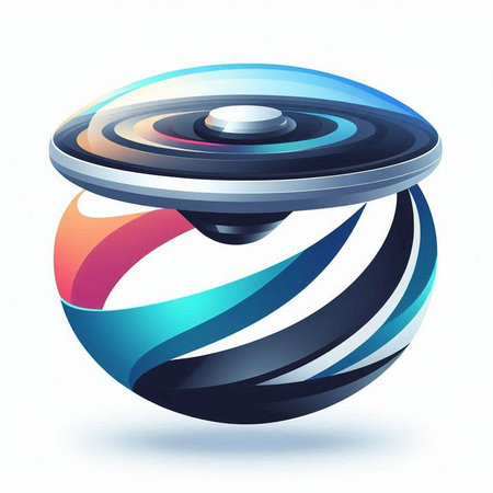 abstract colorful sphere on a white background. 3d illustration.のイラスト素材