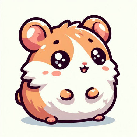 Hamster. Vector illustration. Cute cartoon hamster. Funny hamster.のイラスト素材