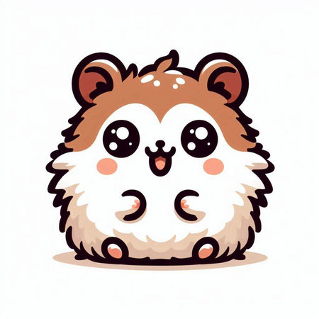 Cute hamster. Vector illustration isolated on a white background.のイラスト素材