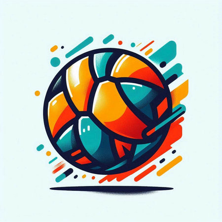 Volleyball vector illustration. Volleyball ball on abstract backgroundのイラスト素材