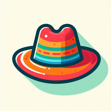 Mexican sombrero hat in flat style. Vector illustration.のイラスト素材