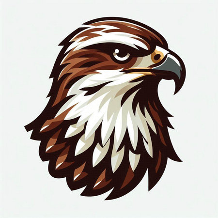 Eagle head vector illustration. Hand drawn eagle head. Vector illustration.のイラスト素材