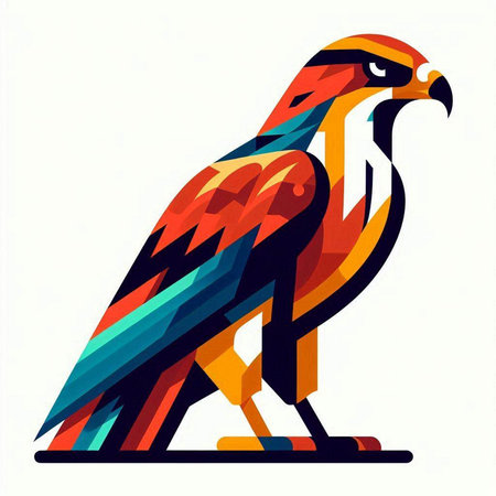 Eagle. Vector illustration. Colorful bird on white background.のイラスト素材