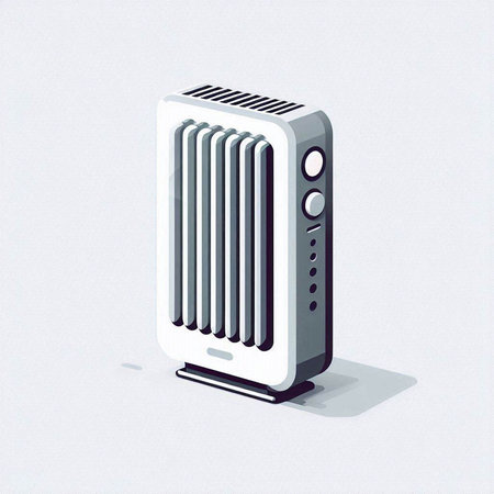 Illustration of an isolated electric heater on a white background - vectorのイラスト素材