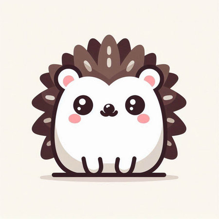 Cute hedgehog cartoon vector illustration. Cute hedgehog character design.のイラスト素材