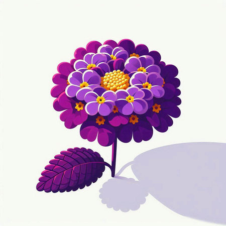 Illustration of a purple dahlia flower on a white backgroundのイラスト素材