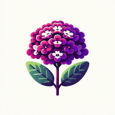 Illustration of a hydrangea flower on a white backgroundのイラスト素材