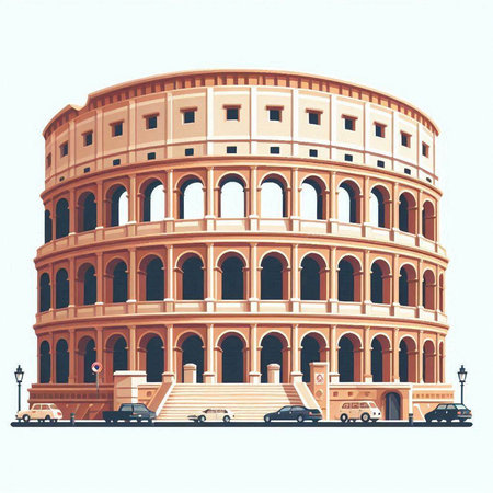 Colosseum in Rome, Italy. Colosseum is one of the symbols of Rome.のイラスト素材