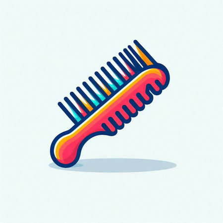 Comb icon on a white background. Vector illustration in flat style.のイラスト素材