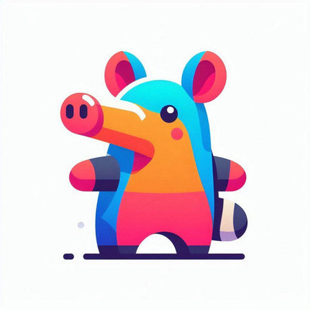 Cute cartoon hippo isolated on white background. Vector illustration.のイラスト素材