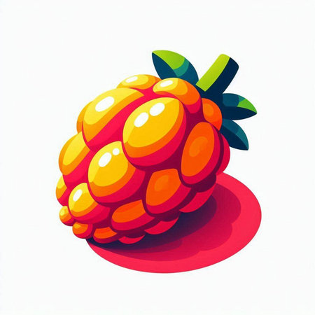 Raspberry on a white background. Illustration in vector format.のイラスト素材