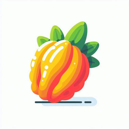 Strawberry vector illustration isolated on white background. Fresh fruit icon.のイラスト素材