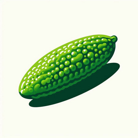Illustration of a cucumber on a white background. Vector illustration.のイラスト素材