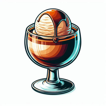 ice cream in a glass cup, vector illustration, eps10のイラスト素材