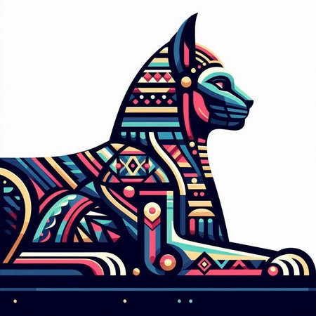 Egyptian cat, vector illustration, eps10, no transparencyのイラスト素材