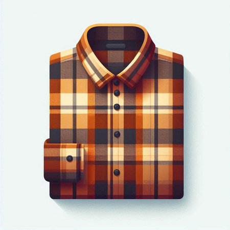 Men's shirt with a checkered pattern. Vector illustration.のイラスト素材