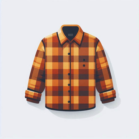 Vector illustration of a checkered shirt on a white background.のイラスト素材