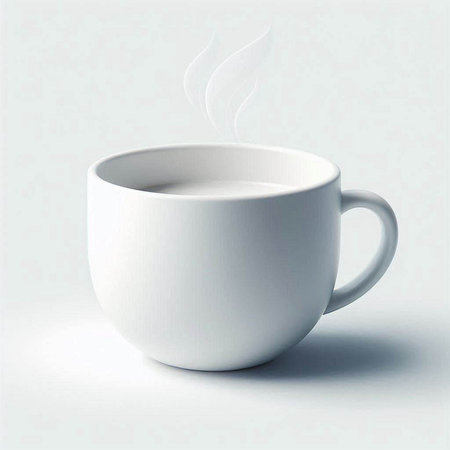 Coffee cup with steam on white background. Vector illustration.のイラスト素材