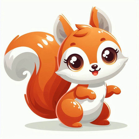 Cute cartoon squirrel on a white background. Vector illustration for children.のイラスト素材