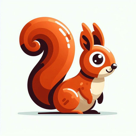 Cute cartoon squirrel. Vector illustration of a squirrel. Cartoon squirrel.のイラスト素材