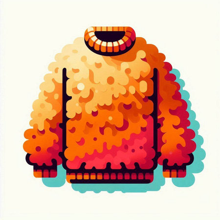 Illustration of a warm knitted sweater on a white background.のイラスト素材