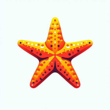 Colorful starfish isolated on a white background. Vector illustration.のイラスト素材