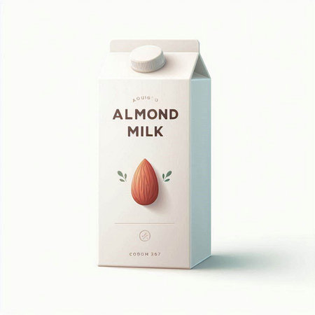 Almond milk carton box mockup. 3d illustration.のイラスト素材