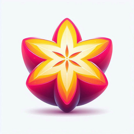 Illustration of a stylized flower on a white background - vectorのイラスト素材