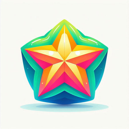 Colorful star on white background. Vector illustration. Eps 10.のイラスト素材