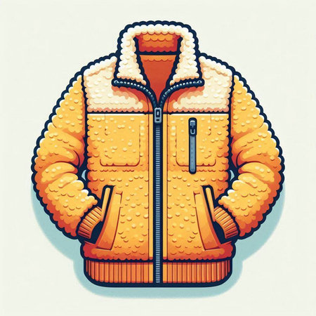 Winter jacket. Vector illustration. Isolated on a white background.のイラスト素材
