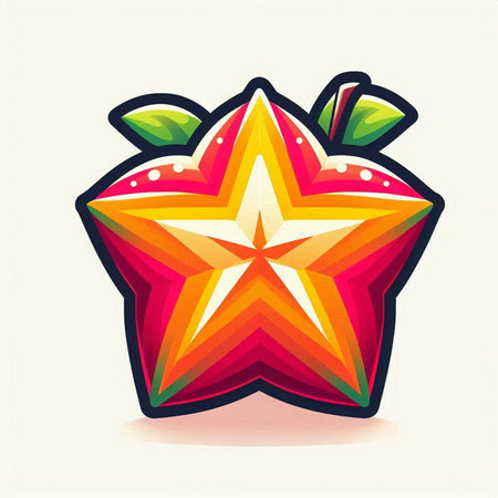 Star fruit icon in flat style. Vector illustration. Eps 10.のイラスト素材