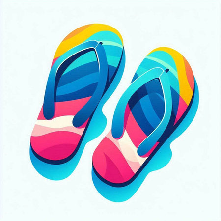 Flip-flops icon. Vector illustration of colorful flip flops.のイラスト素材