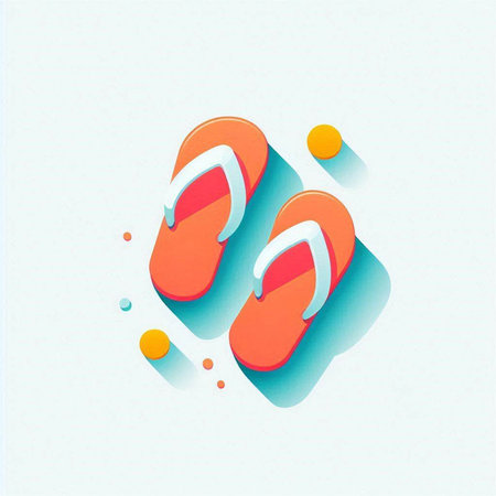 Flip flops icon, vector illustration. Flat design style.のイラスト素材