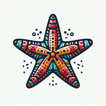 Hand drawn starfish, vector illustration in doodle style.のイラスト素材