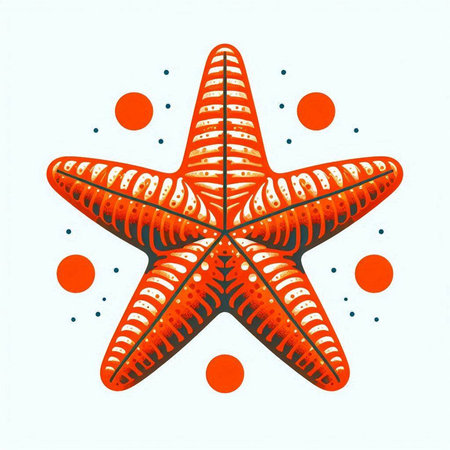 Starfish on white background, vector illustration, eps 10.のイラスト素材