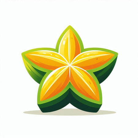 Star fruit icon isolated on white background. Vector illustration. Eps 10.のイラスト素材