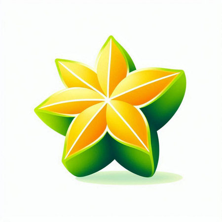 Star fruit icon isolated on white background. Vector illustration. Eps 10.のイラスト素材