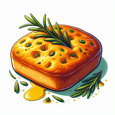 Illustration of a piece of cheese with rosemary on a white backgroundのイラスト素材